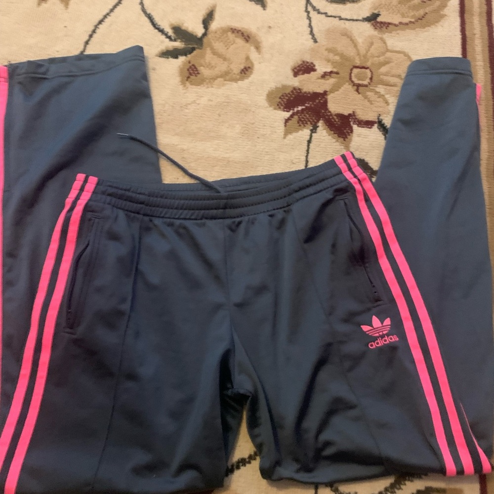 Adidas Kids' Navy and Pink Track Pants